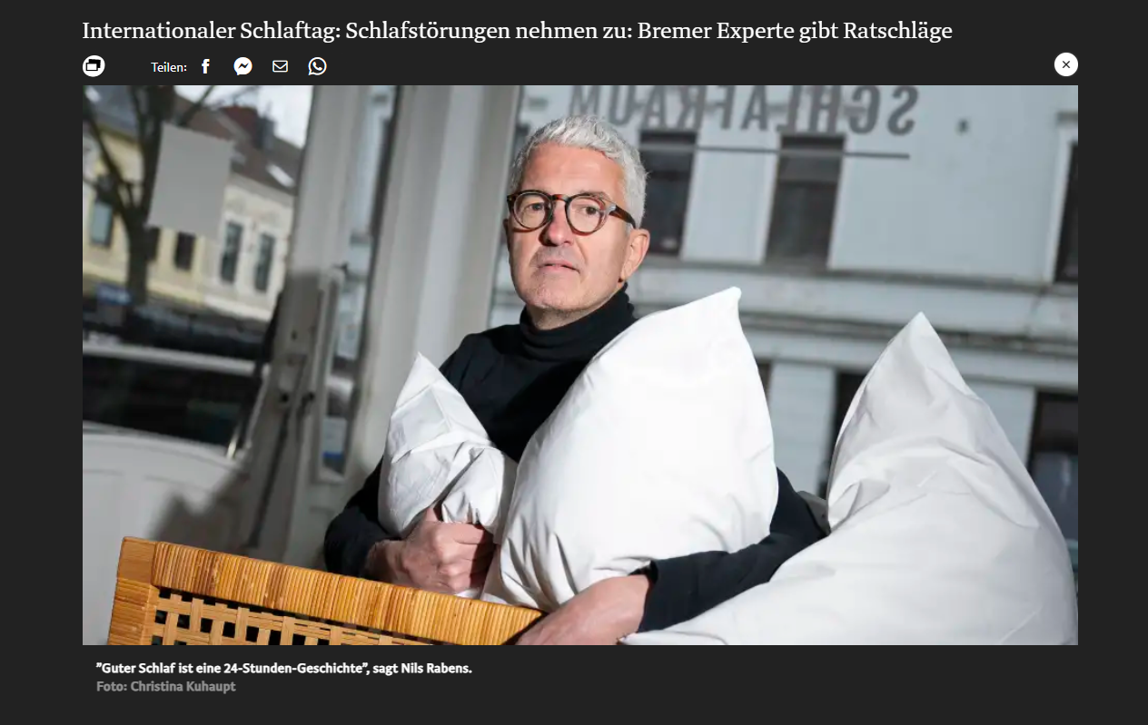 Schlafraum Coach im Weser-Kurier: Unser Wissen über Schlafqualität erreicht noch mehr Menschen!