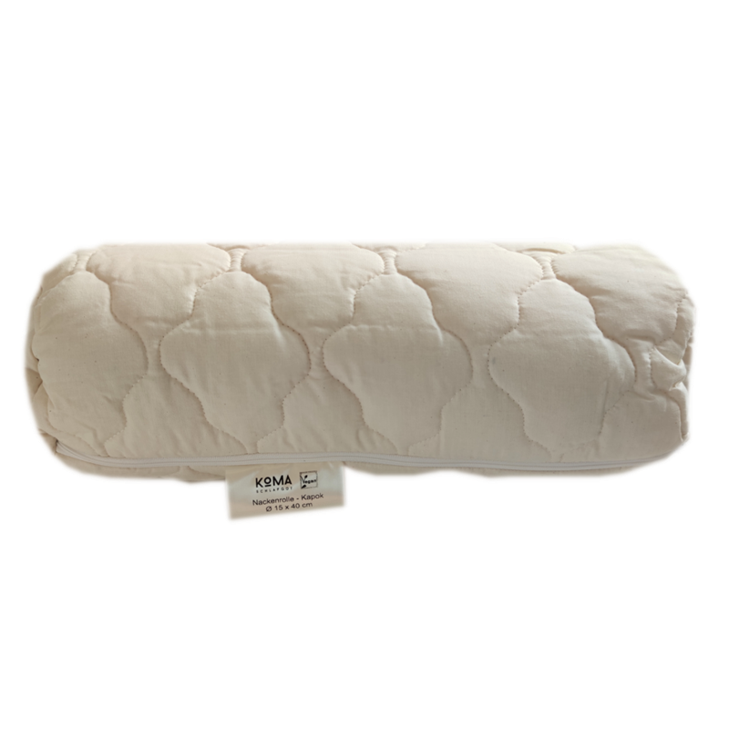 KOMA Schlafgut Kapok Bio Nackenrolle (separater Innenbeutel) - schlafraum.shop